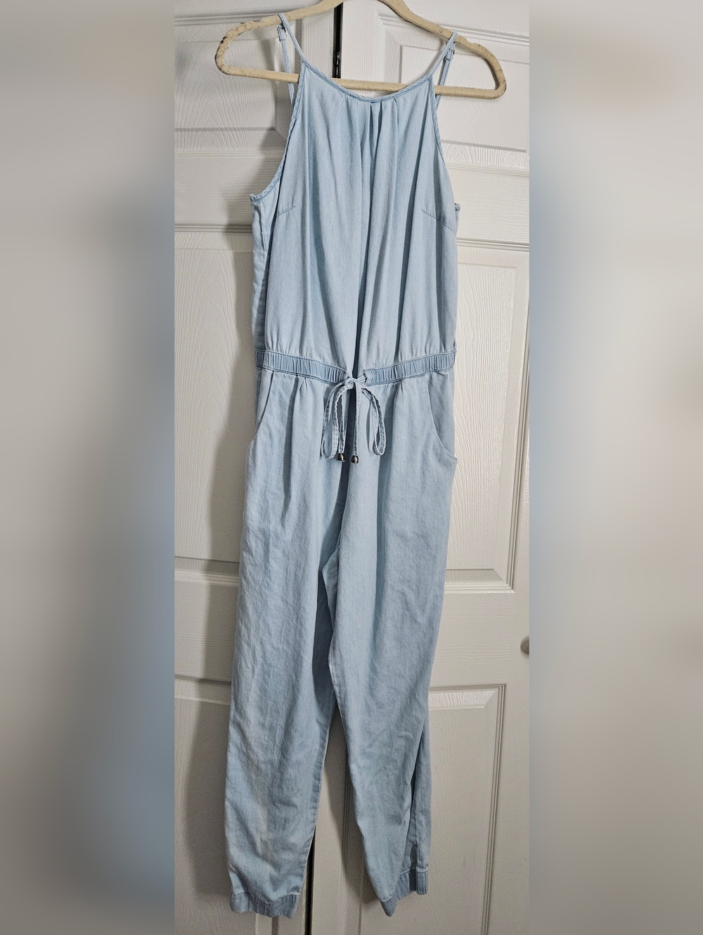 VENUS Light Blue Drawstring Waist Jumpsuit
